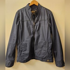 Superdry Eclipse Navy Harrington Jacket Men’s Small Classic Cotton Zip Casual